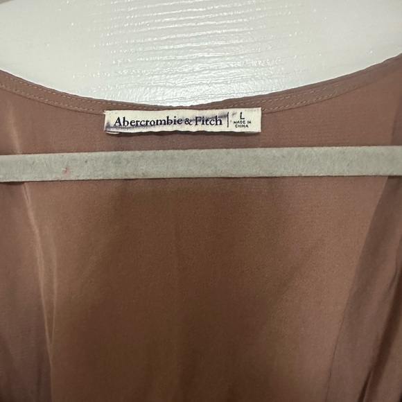 Abercrombie & Fitch Brown Ruched Tie Front Blouse - Picture 2 of 2